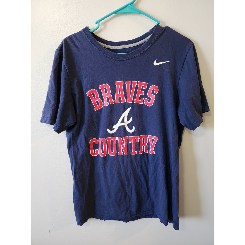 Nike Atlanta Braves Country T-Shirt Mens Small Navy Blue MLB Graphic Tee